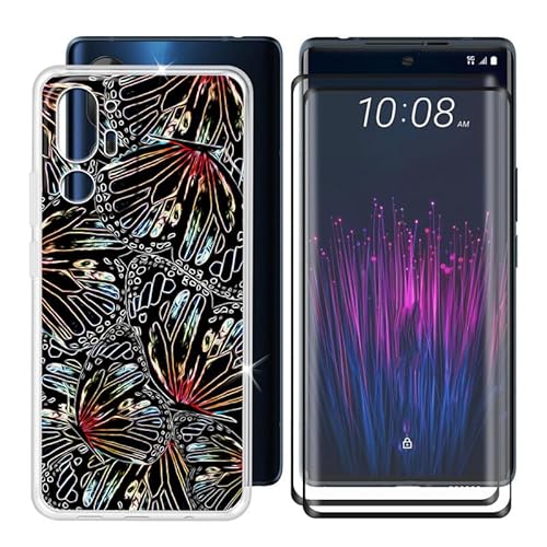 Ikiiqii für HTC U24 Pro (6.80") Handyhülle + Displayschutz(2 Sätze), Hülle rutschfeste Stoßkasten Schale Schutzhülle + Gehärtetes Glas - Licht und Schatten von Ikiiqii