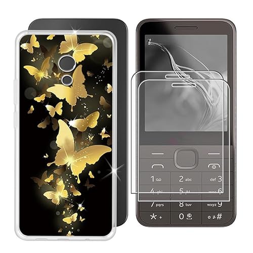 Ikiiqii für Nokia 235 4G 2024 (2.80") Handyhülle + Displayschutz(2 Sätze), Hülle rutschfeste Stoßkasten Schale Schutzhülle + Gehärtetes Glas - Fäulnis 1 von Ikiiqii