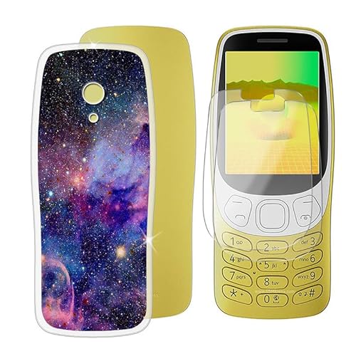 Ikiiqii für Nokia 3210 2024 (2.40") Handyhülle + Displayschutz(2 Sätze), Hülle rutschfeste Stoßkasten Schale Schutzhülle + Gehärtetes Glas - Buntes von Ikiiqii