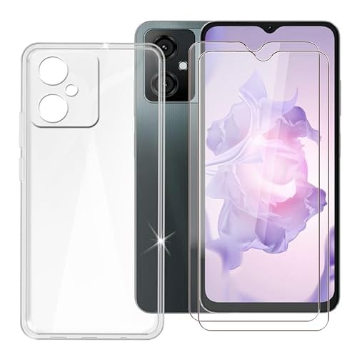 Ikiiqii für Oscal Tiger 10 (6.56") Handyhülle + Displayschutz(2 Sätze), Hülle rutschfeste Stoßkasten Schale Schutzhülle + Gehärtetes Glas - Transparent von Ikiiqii