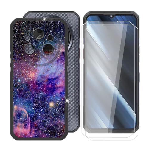 Ikiiqii für Oukitel WP35 (6.60") Handyhülle + Displayschutz(2 Sätze), Hülle rutschfeste Stoßkasten Schale Schutzhülle + Gehärtetes Glas - Buntes von Ikiiqii