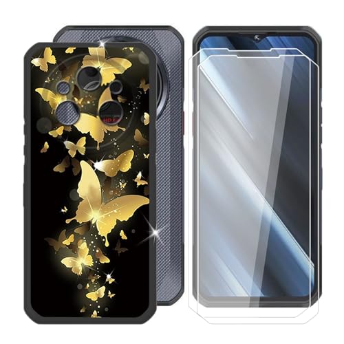Ikiiqii für Oukitel WP35 (6.60") Handyhülle + Displayschutz(2 Sätze), Hülle rutschfeste Stoßkasten Schale Schutzhülle + Gehärtetes Glas - Fäulnis 1 von Ikiiqii