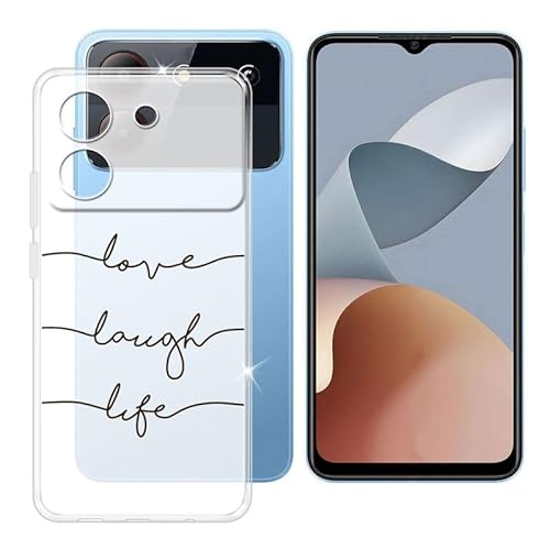 Ikiiqii für ZTE Blade A54 (6.60") Handyhülle, Transparent Hülle rutschfeste Stoßfest Sturzsichere Schutzhülle Schale Weich Silikon Case für ZTE Blade A54 - Minimalistischer Text von Ikiiqii