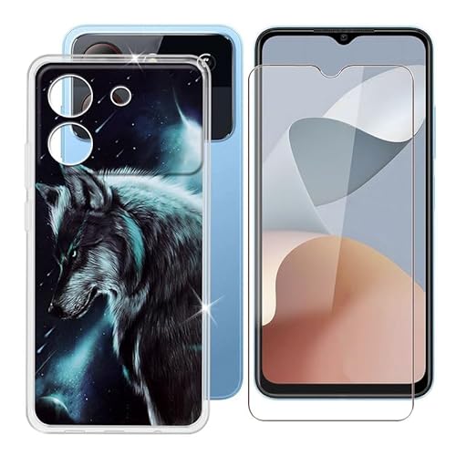 Ikiiqii für ZTE Blade A54 (6.60") Handyhülle + Gehärtetes Glas, Hülle rutschfeste Stoßfest Sturzsichere Schutzhülle Weich Silikon Case - Nachdenken über von Ikiiqii