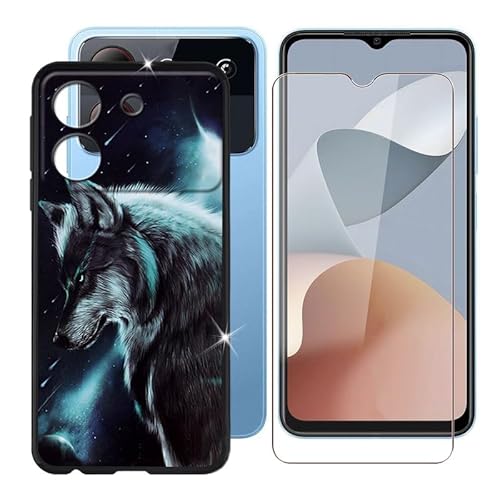 Ikiiqii für ZTE Blade A54 (6.60") Handyhülle + Gehärtetes Glas, Hülle rutschfeste Stoßfest Sturzsichere Schutzhülle Weich Silikon Case - Nachdenken über von Ikiiqii
