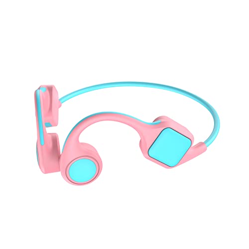 Ikko Lot ITB-X Kids Bone Conduction Kopfhörer Bluetooth 5.2, Ohrpflege Headsets für Kinder mit begrenzter Lautstärke 85dB & IP54 Wasserdicht für Indoor Outdoor iPad Tablet PC, Rosa von Ikko