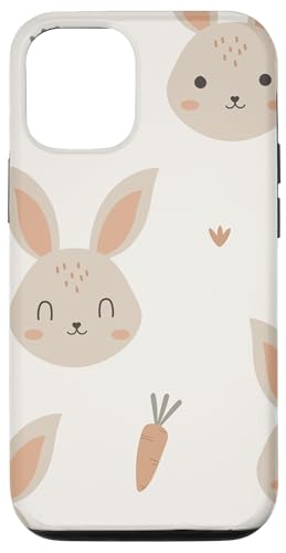 Hülle für iPhone 12/12 Pro Hasen- und Karottenmuster von Ikota Design