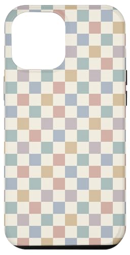 Hülle für iPhone 14 Pro Max Kariertes Muster in Pastellfarben, mehrfarbig von Ikota Design