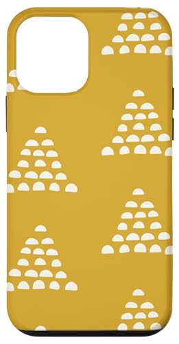 Patrón Escams Minimalista en Blanco sobre Fondo Mostaza Hülle für iPhone 12 mini von Ikota Design