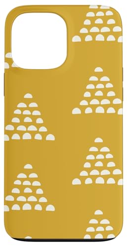 Patrón Escams Minimalista en Blanco sobre Fondo Mostaza Hülle für iPhone 13 Pro Max von Ikota Design