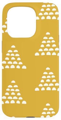 Patrón Escams Minimalista en Blanco sobre Fondo Mostaza Hülle für iPhone 15 Pro von Ikota Design