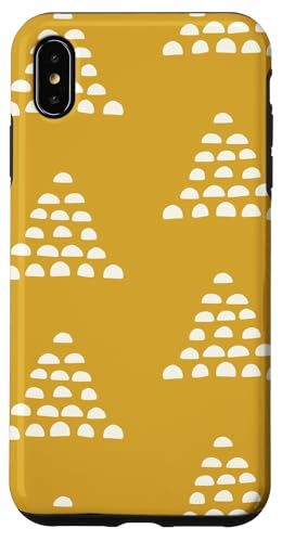Patrón Escams Minimalista en Blanco sobre Fondo Mostaza Hülle für iPhone XS Max von Ikota Design