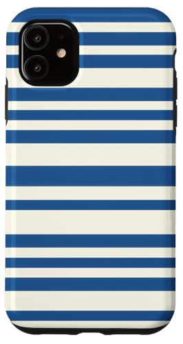 Patrón de Rayas Azul Marino y Blanco - Estilo Náutico Retro Hülle für iPhone 11 Patrón de Rayas Azul Marino y Blanco - Estilo Náutico Retro Hülle für iPhone 11 von Ikota Design