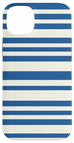 Patrón de Rayas Azul Marino y Blanco - Estilo Náutico Retro Hülle für iPhone 14 Plus von Ikota Design