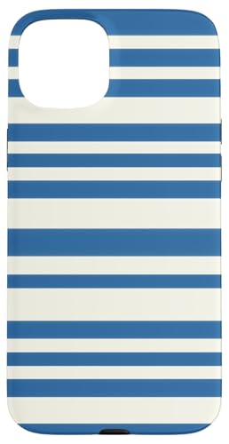 Patrón de Rayas Azul Marino y Blanco - Estilo Náutico Retro Hülle für iPhone 15 Plus von Ikota Design