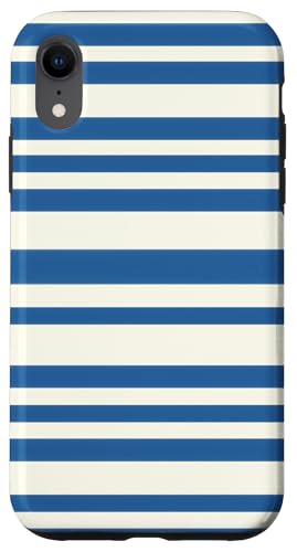 Patrón de Rayas Azul Marino y Blanco - Estilo Náutico Retro Hülle für iPhone XR Patrón de Rayas Azul Marino y Blanco - Estilo Náutico Retro Hülle für iPhone XR von Ikota Design