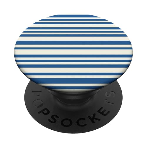 Patrón de Rayas Azul Marino y Blanco - Estilo Náutico Retro PopSockets Klebender PopGrip Patrón de Rayas Azul Marino y Blanco - Estilo Náutico Retro PopSockets Klebender PopGrip von Ikota Design