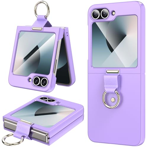 Ikziwreo - Handyhülle für Samsung Galaxy Z Flip 6 Hülle mit Ring, Displayschutz, Kameraschutz, Hart PC Samsung Galaxy Z Flip 6 Schutzhülle, Stoßfest Kratzfest Leichte Schutzhülle - Lila Ikziwreo - Handyhülle für Samsung Galaxy Z Flip 6 Hülle mit Ring, Displayschutz, Kameraschutz, Hart PC Samsung Galaxy Z Flip 6 Schutzhülle, Stoßfest Kratzfest Leichte Schutzhülle - Lila von Ikziwreo