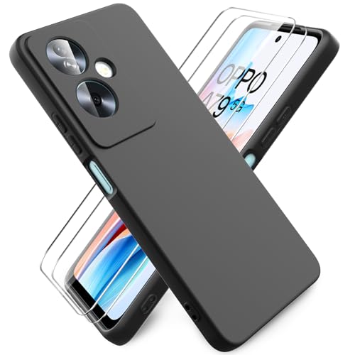 Ikziwreo Hülle für Oppo A79 5G Flüssig Silikon mit 2 Stück Schutzfolie, Reiner Farbe Ultradünne Weich Silikonhülle,Kratzfestes Stoßfest Handyhülle- Schwarz Ikziwreo Hülle für Oppo A79 5G Flüssig Silikon mit 2 Stück Schutzfolie, Reiner Farbe Ultradünne Weich Silikonhülle,Kratzfestes Stoßfest Handyhülle- Schwarz von Ikziwreo