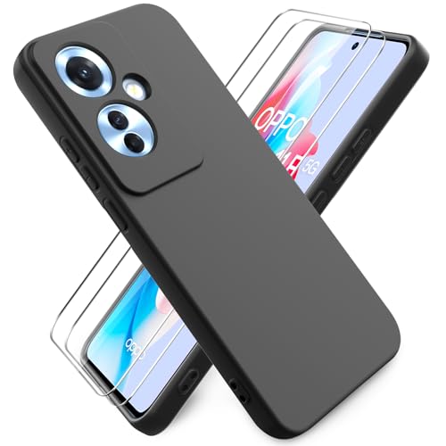 Ikziwreo Hülle für Oppo Reno11 F 5G Flüssig Silikon mit 2 Stück Schutzfolie, Reiner Farbe Ultradünne Weich Silikonhülle,Kratzfestes Stoßfest Handyhülle- Schwarz Ikziwreo Hülle für Oppo Reno11 F 5G Flüssig Silikon mit 2 Stück Schutzfolie, Reiner Farbe Ultradünne Weich Silikonhülle,Kratzfestes Stoßfest Handyhülle- Schwarz von Ikziwreo