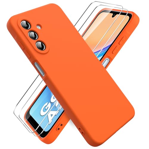 Ikziwreo Hülle für Samsung Galaxy A26 5G Handyhülle, mit 2 Stück Displayschutzfolien, Reiner Farbe Ultradünne Weich Silikonhülle, Stoßfeste Anti-Scratch Gummi Schutzhülle - Orange Ikziwreo Hülle für Samsung Galaxy A26 5G Handyhülle, mit 2 Stück Displayschutzfolien, Reiner Farbe Ultradünne Weich Silikonhülle, Stoßfeste Anti-Scratch Gummi Schutzhülle - Orange von Ikziwreo
