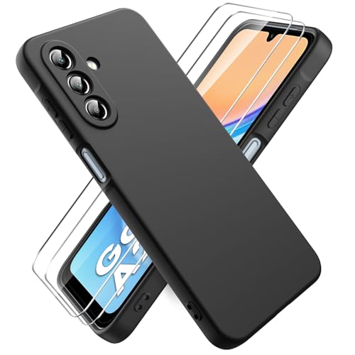 Ikziwreo Hülle für Samsung Galaxy A26 5G Handyhülle, mit 2 Stück Displayschutzfolien, Reiner Farbe Ultradünne Weich Silikonhülle, Stoßfeste Anti-Scratch Gummi Schutzhülle - Schwarz Ikziwreo Hülle für Samsung Galaxy A26 5G Handyhülle, mit 2 Stück Displayschutzfolien, Reiner Farbe Ultradünne Weich Silikonhülle, Stoßfeste Anti-Scratch Gummi Schutzhülle - Schwarz von Ikziwreo