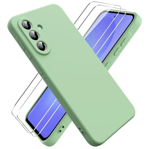 Ikziwreo Hülle für Samsung Galaxy A36 5G Handyhülle, mit 2 Stück Displayschutzfolien, Reiner Farbe Ultradünne Weich Silikonhülle, Stoßfeste Anti-Scratch Gummi Schutzhülle - Matcha Grün Ikziwreo Hülle für Samsung Galaxy A36 5G Handyhülle, mit 2 Stück Displayschutzfolien, Reiner Farbe Ultradünne Weich Silikonhülle, Stoßfeste Anti-Scratch Gummi Schutzhülle - Matcha Grün von Ikziwreo