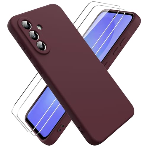 Ikziwreo Hülle für Samsung Galaxy A36 5G Handyhülle, mit 2 Stück Displayschutzfolien, Reiner Farbe Ultradünne Weich Silikonhülle, Stoßfeste Anti-Scratch Gummi Schutzhülle - Weinrot Ikziwreo Hülle für Samsung Galaxy A36 5G Handyhülle, mit 2 Stück Displayschutzfolien, Reiner Farbe Ultradünne Weich Silikonhülle, Stoßfeste Anti-Scratch Gummi Schutzhülle - Weinrot von Ikziwreo