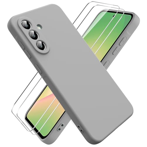 Ikziwreo Hülle für Samsung Galaxy A56 5G Handyhülle, mit 2 Stück Displayschutzfolien, Reiner Farbe Ultradünne Weich Silikonhülle, Stoßfeste Anti-Scratch Gummi Schutzhülle - Grau Ikziwreo Hülle für Samsung Galaxy A56 5G Handyhülle, mit 2 Stück Displayschutzfolien, Reiner Farbe Ultradünne Weich Silikonhülle, Stoßfeste Anti-Scratch Gummi Schutzhülle - Grau von Ikziwreo