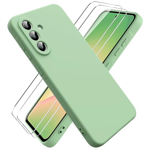 Ikziwreo Hülle für Samsung Galaxy A56 5G Handyhülle, mit 2 Stück Displayschutzfolien, Reiner Farbe Ultradünne Weich Silikonhülle, Stoßfeste Anti-Scratch Gummi Schutzhülle - Matcha Grün Ikziwreo Hülle für Samsung Galaxy A56 5G Handyhülle, mit 2 Stück Displayschutzfolien, Reiner Farbe Ultradünne Weich Silikonhülle, Stoßfeste Anti-Scratch Gummi Schutzhülle - Matcha Grün von Ikziwreo
