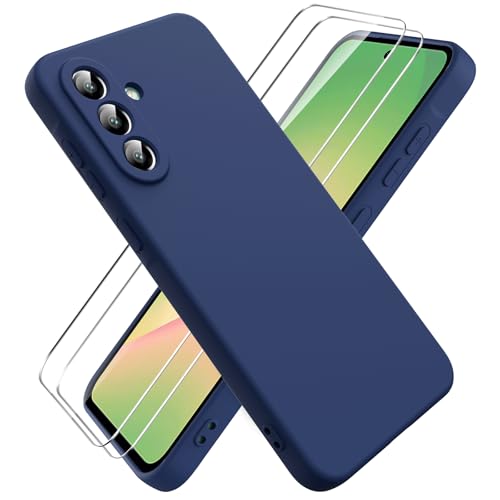 Ikziwreo Hülle für Samsung Galaxy A56 5G Handyhülle, mit 2 Stück Displayschutzfolien, Reiner Farbe Ultradünne Weich Silikonhülle, Stoßfeste Anti-Scratch Gummi Schutzhülle - Mitternachtsblau Ikziwreo Hülle für Samsung Galaxy A56 5G Handyhülle, mit 2 Stück Displayschutzfolien, Reiner Farbe Ultradünne Weich Silikonhülle, Stoßfeste Anti-Scratch Gummi Schutzhülle - Mitternachtsblau von Ikziwreo