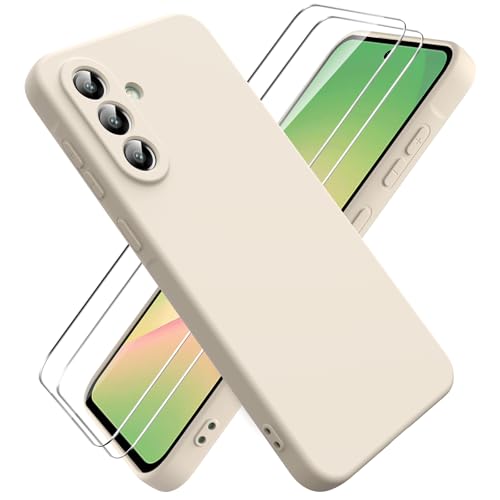 Ikziwreo Hülle für Samsung Galaxy A56 5G Handyhülle, mit 2 Stück Displayschutzfolien, Reiner Farbe Ultradünne Weich Silikonhülle, Stoßfeste Anti-Scratch Gummi Schutzhülle - Weiß Ikziwreo Hülle für Samsung Galaxy A56 5G Handyhülle, mit 2 Stück Displayschutzfolien, Reiner Farbe Ultradünne Weich Silikonhülle, Stoßfeste Anti-Scratch Gummi Schutzhülle - Weiß von Ikziwreo