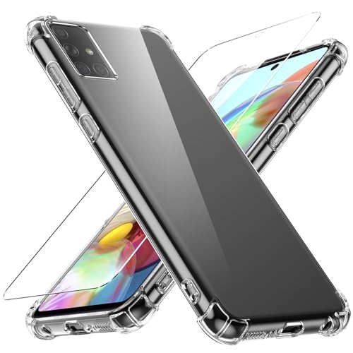 Ikziwreo - Hülle für Samsung Galaxy A71 4G Handyhülle mit 1 Stück Displayschutzfolie, TPU Bumper Stoßfest Silikon Ganzkörper Schutzhülle für Samsung Galaxy A71 4G, Transparent Ikziwreo - Hülle für Samsung Galaxy A71 4G Handyhülle mit 1 Stück Displayschutzfolie, TPU Bumper Stoßfest Silikon Ganzkörper Schutzhülle für Samsung Galaxy A71 4G, Transparent von Ikziwreo