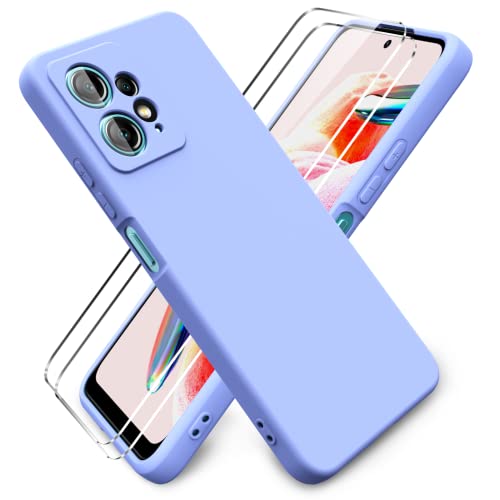 Ikziwreo Hülle für Xiaomi Redmi Note 12 4G + [2 Stück] Display Schutzfolie, Schlank Weich Dünn TPU Case Stoßfest Anti-Scratch Hülle Mit Mikrofaser - Lila von Ikziwreo