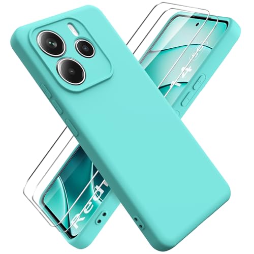 Ikziwreo Hülle für Xiaomi Redmi Note 14 5G Handyhülle, mit 2 Stück Displayschutzfolien, Reiner Farbe Ultradünne Weich Silikonhülle, Stoßfeste Anti-Scratch Gummi Schutzhülle - Eisblau Ikziwreo Hülle für Xiaomi Redmi Note 14 5G Handyhülle, mit 2 Stück Displayschutzfolien, Reiner Farbe Ultradünne Weich Silikonhülle, Stoßfeste Anti-Scratch Gummi Schutzhülle - Eisblau von Ikziwreo
