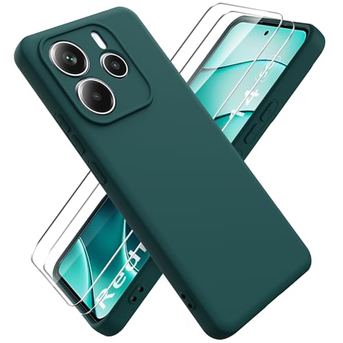 Ikziwreo Hülle für Xiaomi Redmi Note 14 5G Handyhülle, mit 2 Stück Displayschutzfolien, Reiner Farbe Ultradünne Weich Silikonhülle, Stoßfeste Anti-Scratch Gummi Schutzhülle - Nachtgrün Ikziwreo Hülle für Xiaomi Redmi Note 14 5G Handyhülle, mit 2 Stück Displayschutzfolien, Reiner Farbe Ultradünne Weich Silikonhülle, Stoßfeste Anti-Scratch Gummi Schutzhülle - Nachtgrün von Ikziwreo