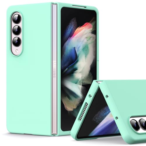 Ikziwreo Kompatibel mit Samsung Galaxy Z Fold 3 Hülle, Flüssigsilikon, weiches Gel, Gummi, stoßfest, flexibel, Schutzhülle für Samsung Galaxy Z Fold 3 5G (2021), Hellgrün von Ikziwreo