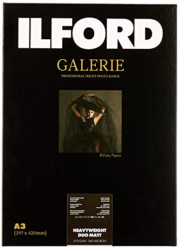 ILFORD GALERIE Heavyweight Duo Matt 310 gsm A3 - 297 mm x 420 mm 25 Blatt von Ilford