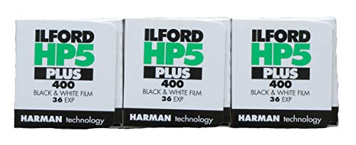 Ilford HP5 + 400 ASA Schwarz-Weiß-Film 35 mm, für 36 Belichtungen pro Rolle, 3 Stück von Ilford