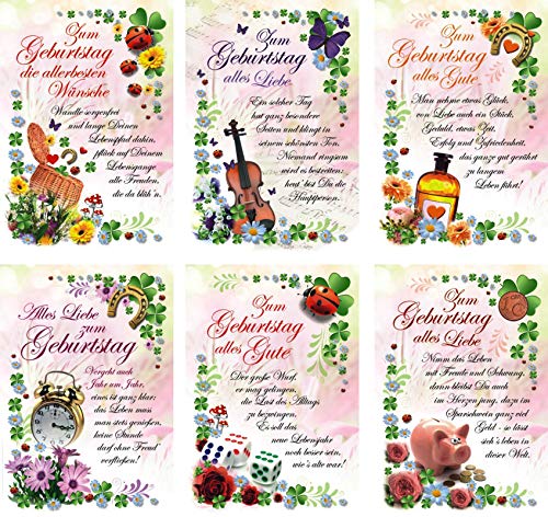 Iloda® 100 Glückwunschkarten zum Geburtstag 51-0075 mit Sprüchen, Geburtstagskarte, Grußkarte von Iloda