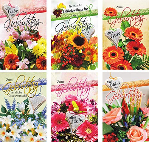 Iloda® 100 Glückwunschkarten zum Geburtstag Blumen 51-0775 Geburtstagskarte Grußkarte von Iloda
