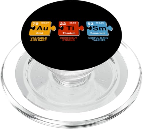 Autism Gold Titanium Samarium PopSockets PopGrip für MagSafe von Im April tragen wir blaue