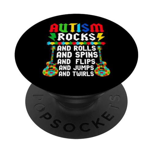 Autism Rocks And Rolls And Spins And Flips And jumps PopSockets Klebender PopGrip Autism Rocks And Rolls And Spins And Flips And jumps PopSockets Klebender PopGrip von Im April tragen wir blaue