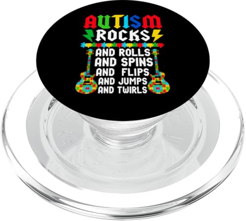 Autism Rocks And Rolls And Spins And Flips And jumps PopSockets PopGrip für MagSafe von Im April tragen wir blaue