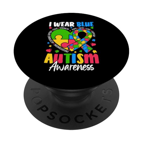 I Wear Blue Autism Awareness PopSockets Klebender PopGrip I Wear Blue Autism Awareness PopSockets Klebender PopGrip von Im April tragen wir blaue