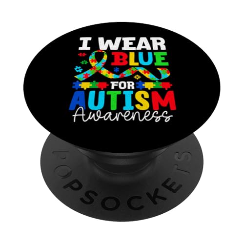 I Wear Blue For Autism Awareness PopSockets Klebender PopGrip von Im April tragen wir blaue