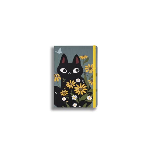 Imagicom Gestreiftes Notizbuch Black Cat Midi 12 x 17 cm von Imagicom