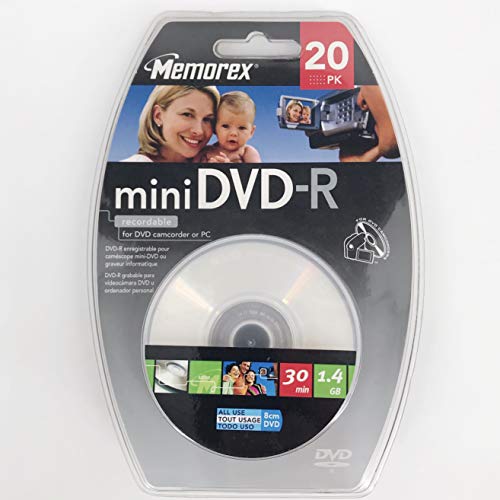 Imation Mini DVD-R 20 Pack Spindle Blister Pack 1,4 GB DVD-R 20 – DVD+RW (1,4 GB, DVD-R, 80 mm, 20 Minuten, 4 x) von Imation