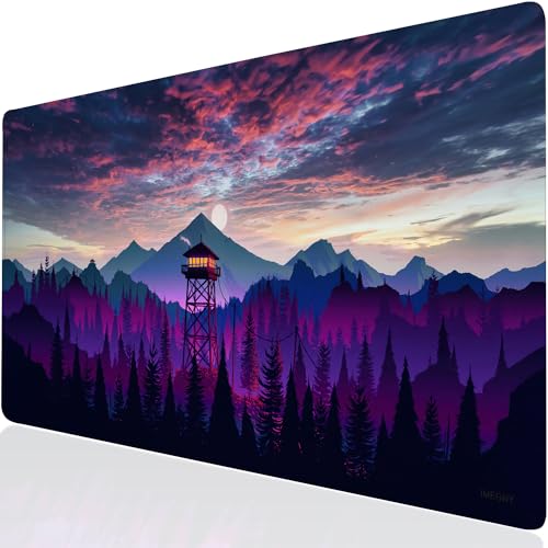 Imegny Großes Gaming-Mauspad, verlängerte XXL-Schreibtischunterlage und rutschfeste Gummi-Tastaturmatte, genähte Kanten, 90 x 40 cm, Violett Imegny Großes Gaming-Mauspad, verlängerte XXL-Schreibtischunterlage und rutschfeste Gummi-Tastaturmatte, genähte Kanten, 90 x 40 cm, Violett von Imegny