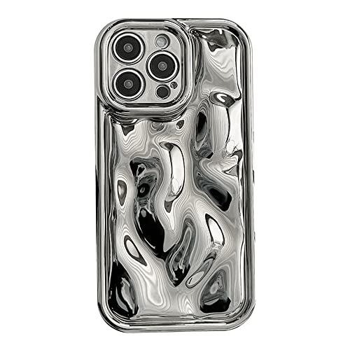 Imogacla Designer-Schutzhülle für iPhone 13 Pro – 3D-Handyhüllen, Wellenspiegel, Glitzer, iPhone-Hüllen, 13 Pro, 15,5 cm (6,1 Zoll), weiches TPU, stoßfeste Handyhülle für Damen und Herren, Silber von Imogacla
